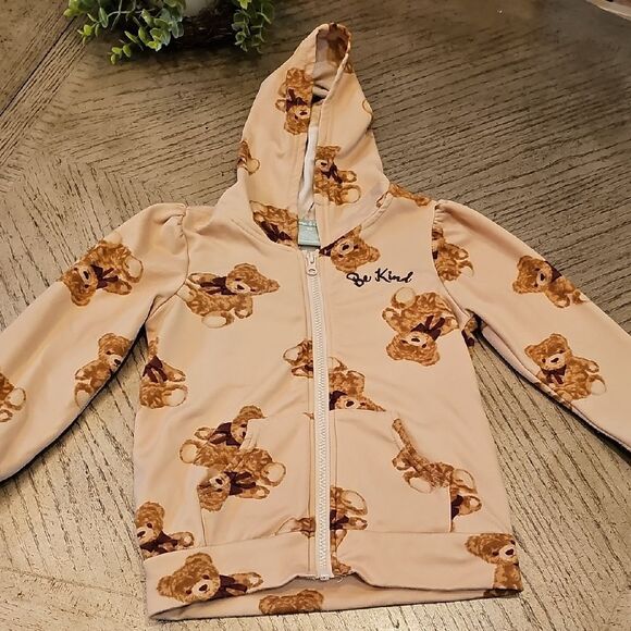 Teddy Bear Be Kind Zip Up Hoodie 6X - Picture 1 of 10